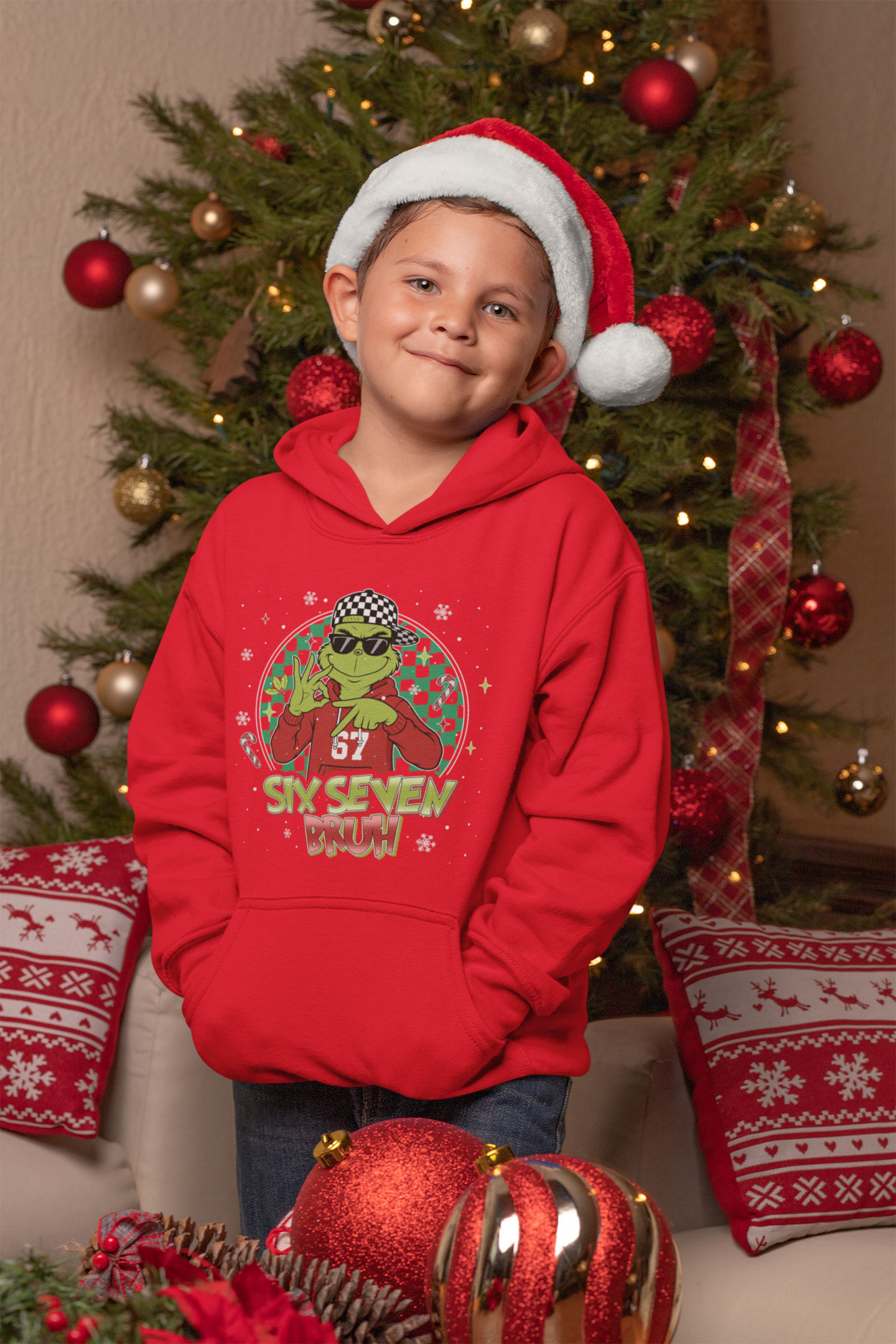 Grinch 6 7 Bruh Hoodie