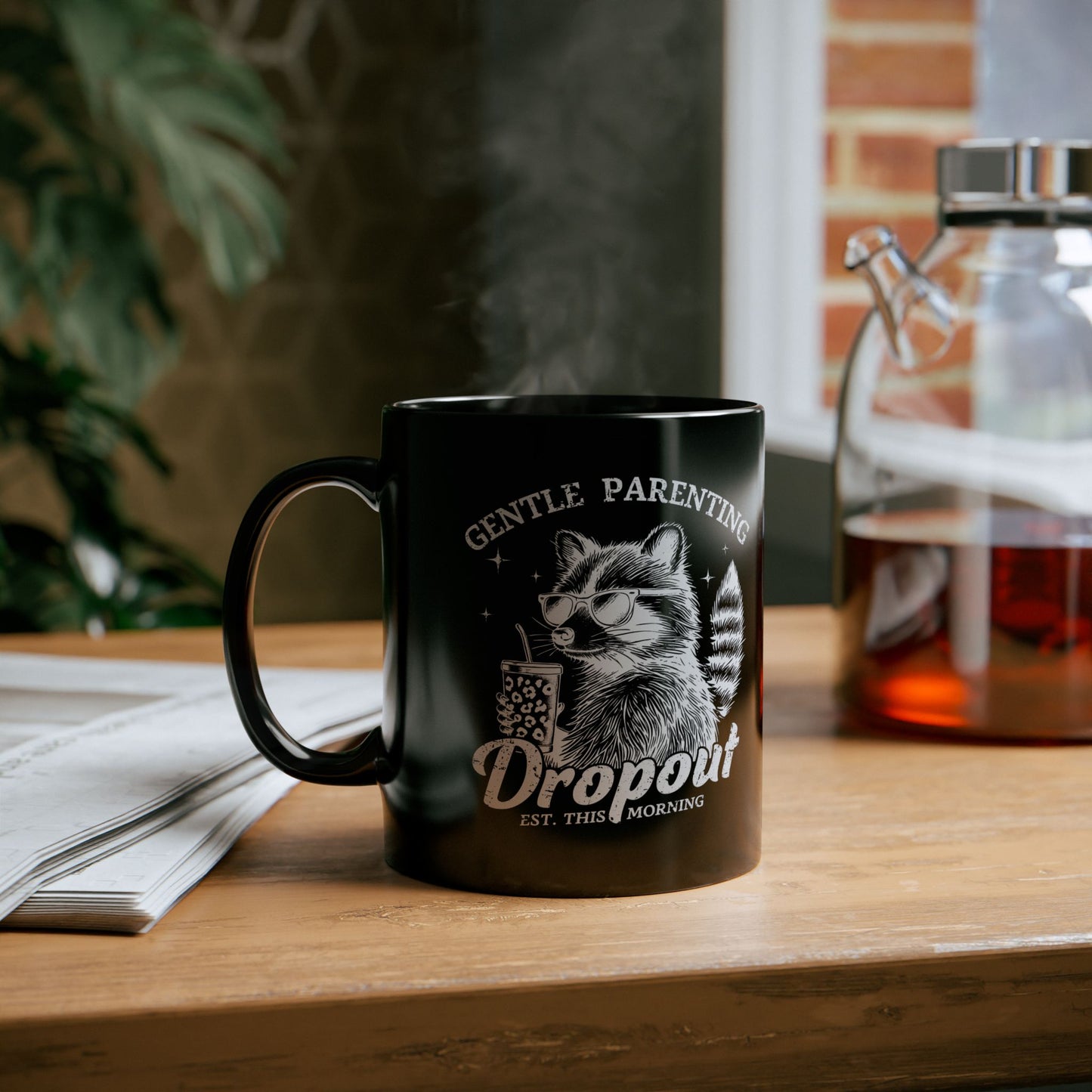 Gentle Parenting Dropout Mug - Funny Raccoon Design | Perfect Gift for Parents