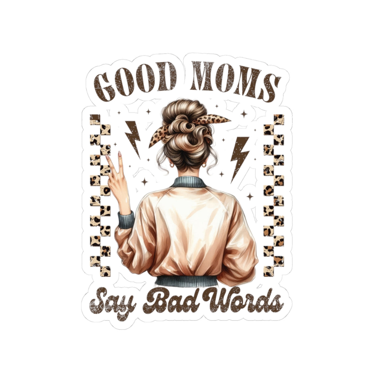 Stickers: Good Moms Say Bad Words Retro Style Kiss-Cut Stickers